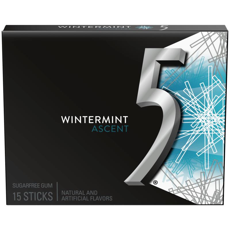 5 Gum Sugarfree Chewing Gum – Mixed 4 Varieties (10 Packs Bulk Pack)