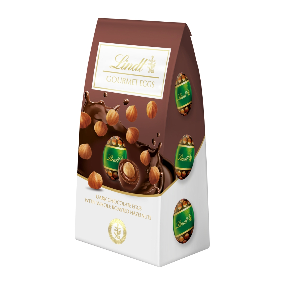 Lindt Hazelnut Dark Chocolate Gourmet Mini Eggs Box 130g