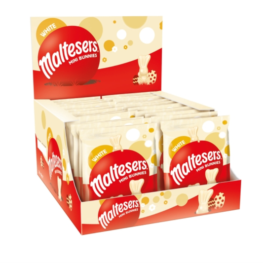 Maltesers White Chocolate Easter Mini Bunnies Bag 58g (12 & 24 Bags)