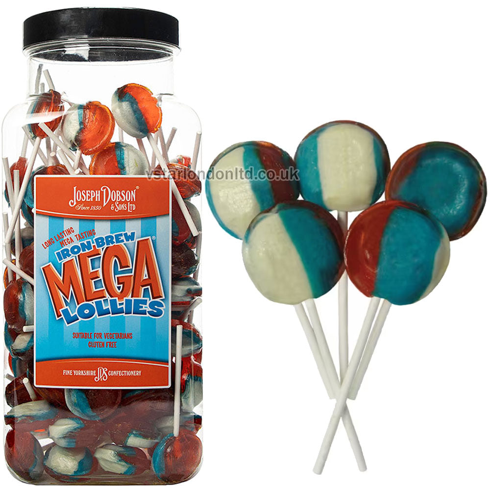 Joseph Dobson & Sons Mega Lollies Jar – Assorted Flavours & Sizes
