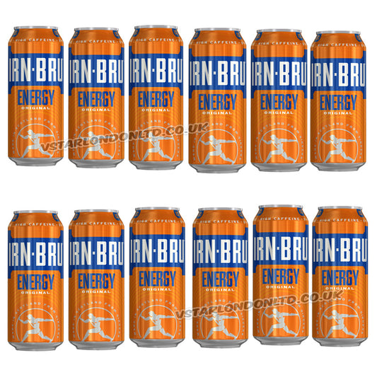 IRN-BRU Energy Drink Can 500ml PMP Soft Drink (Box of 12 Cans)