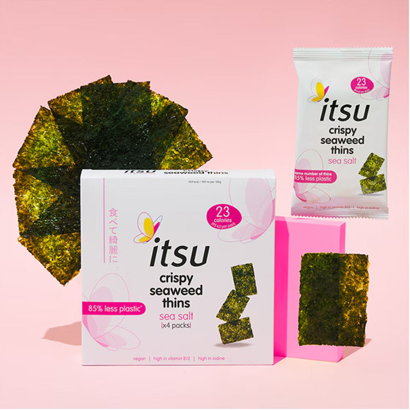 Itsu Sea Salt Crispy Seaweed Thins Multipack 5 Packs (4 x 5g) Savoury Seaweed Snacks