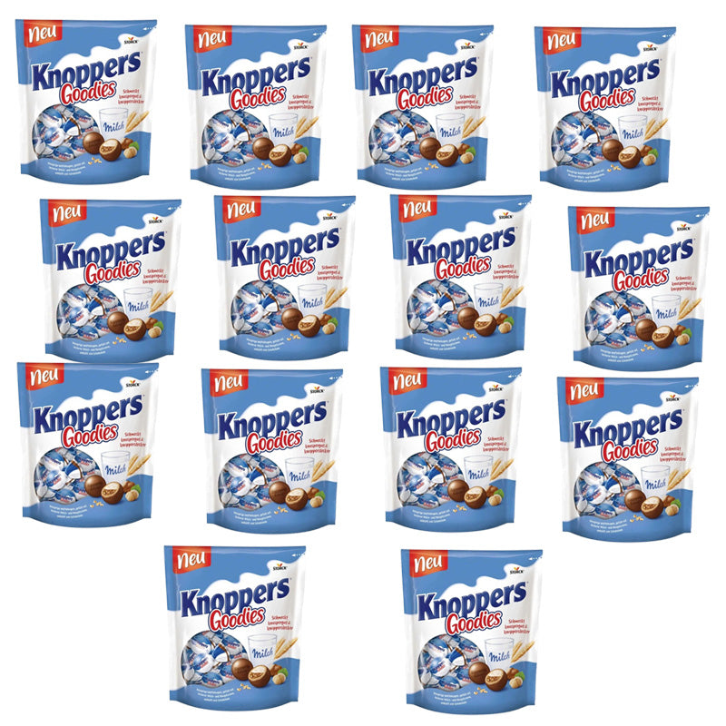 Knoppers Goodies 180g Milk Chocolate Wafer Hazelnut Chocolate Bags (Box of 7 & 14 packs)