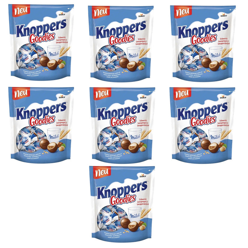 Knoppers Goodies 180g Milk Chocolate Wafer Hazelnut Chocolate Bags (Box of 7 & 14 packs)
