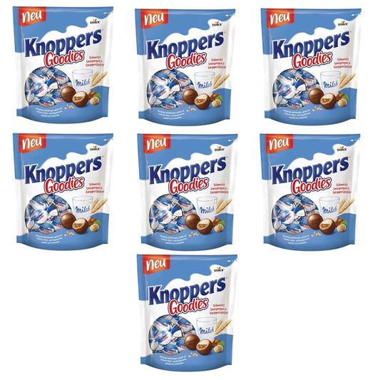 Knoppers Goodies 180g Milk Chocolate Wafer Hazelnut Chocolate Bags (Box of 7 & 14 packs)