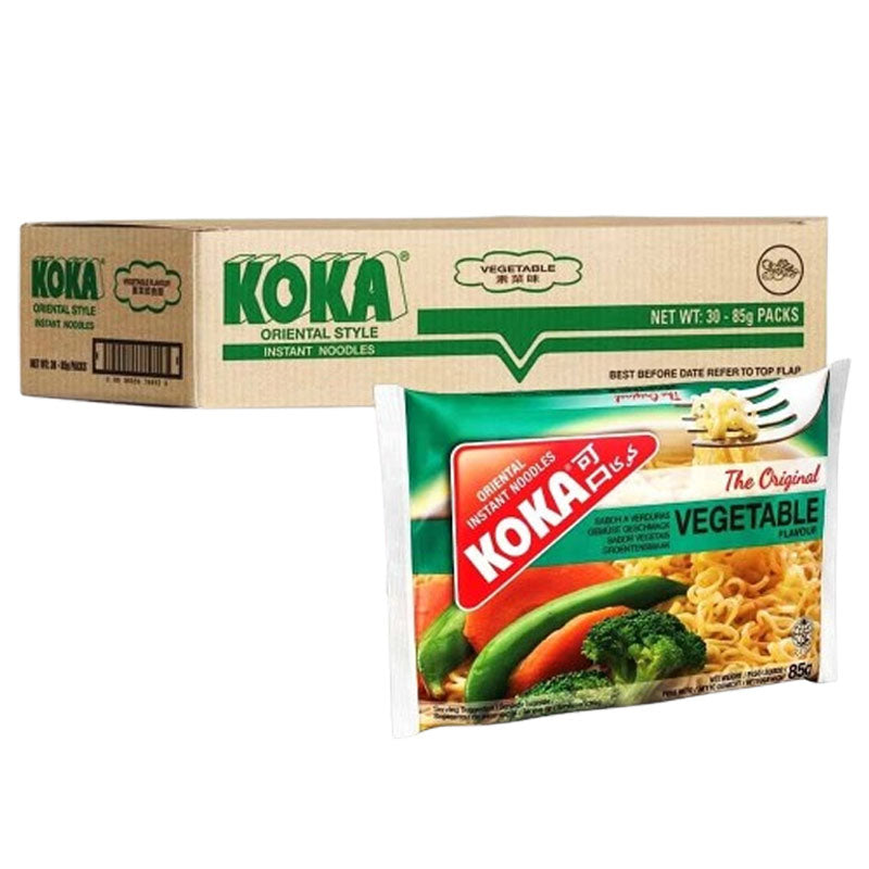Koka The Original Vegetable Flavour Oriental Instant Noodles 85g – (15 & 30 Packs)