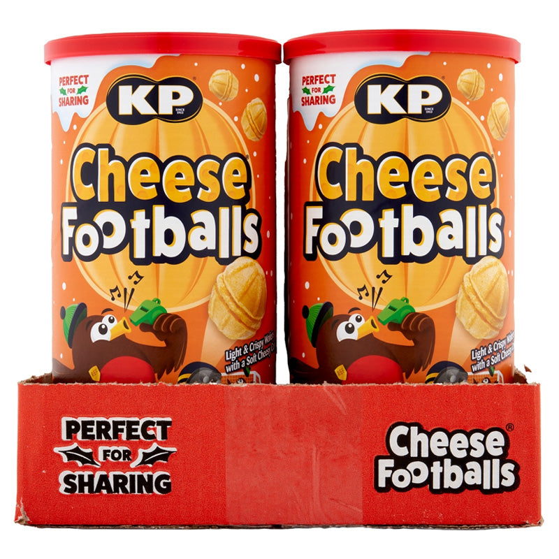 KP Cheese Footballs 142g Crispy Cheesy Wafer Snacks (Box of 6 Tins)
