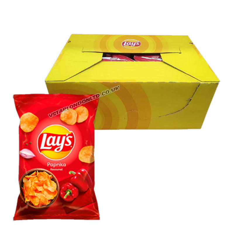 Lays Paprika Crisps 130g Bag Paprika Flavoured Potato Chips (Pack of 10 & 21)