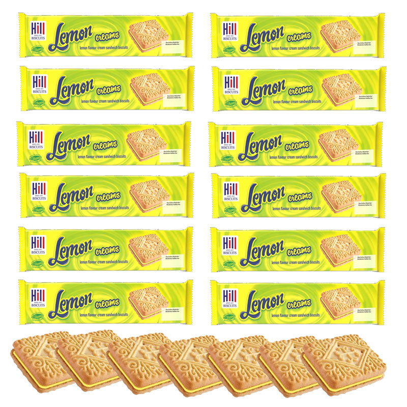Hill Lemon Cream Biscuits 150g – Crispy Lemon Cream Sandwich Biscuits (12, 24 & 36 Packs)