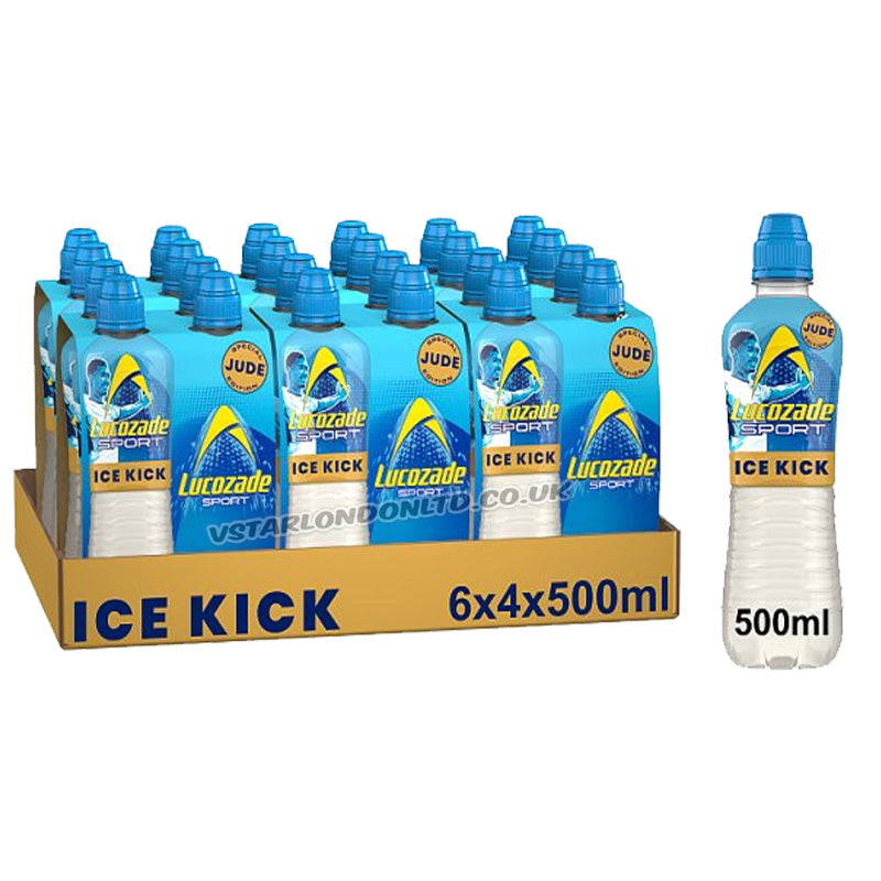 Lucozade Sport Ice Kick Jude Bellingham Edition 500ml Lemon Lime Isotonic Drink (12 & 24 Bottles)