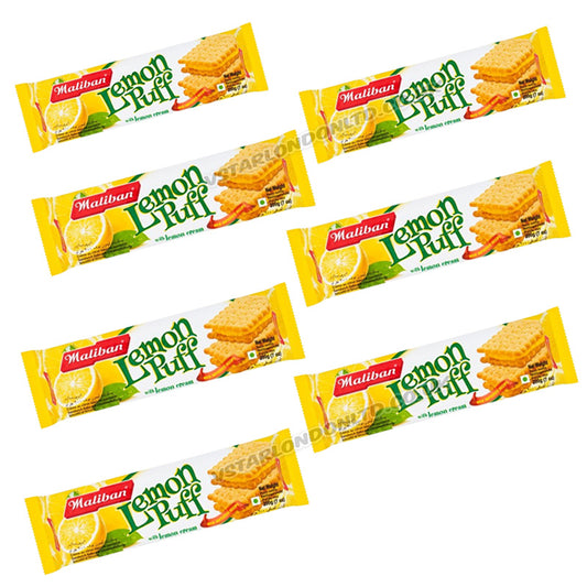 Maliban Lemon Puff Biscuits 200g Lemon Cream Sandwich Biscuits (Box of 7 & 15 Packs)