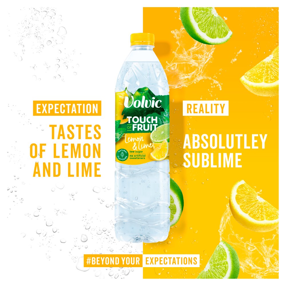 Volvic Touch of Fruit Low Sugar Lemon & Lime Natural Flavoured Water 12 x 500ml