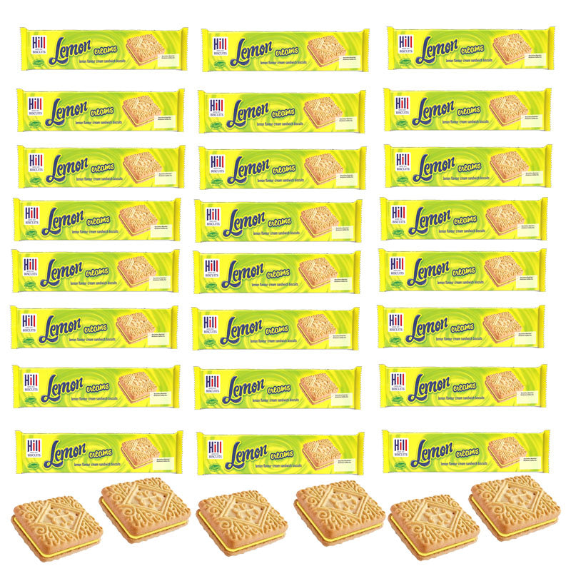 Hill Lemon Cream Biscuits 150g – Crispy Lemon Cream Sandwich Biscuits (12, 24 & 36 Packs)