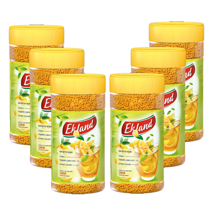 Ekland Instant Tea Drink Assorted Flavours 350g | Raspberry Lemon Peach Multivitamin Forest Fruit | 3 & 6 Bottles Pack