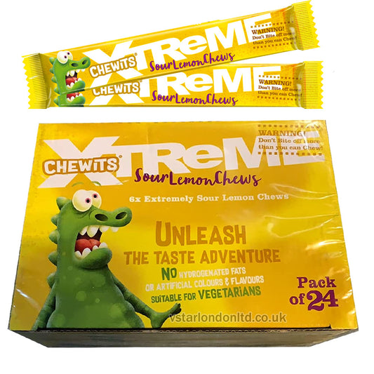 Chewits Xtreme Sour Chews – 34g Packs (Box of 24)