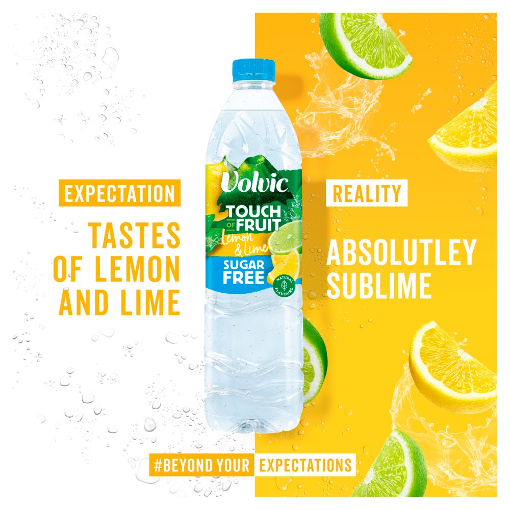 Volvic Touch of Fruit Sugar Free Lemon & Lime Natural Flavoured Water 12 x 500ml