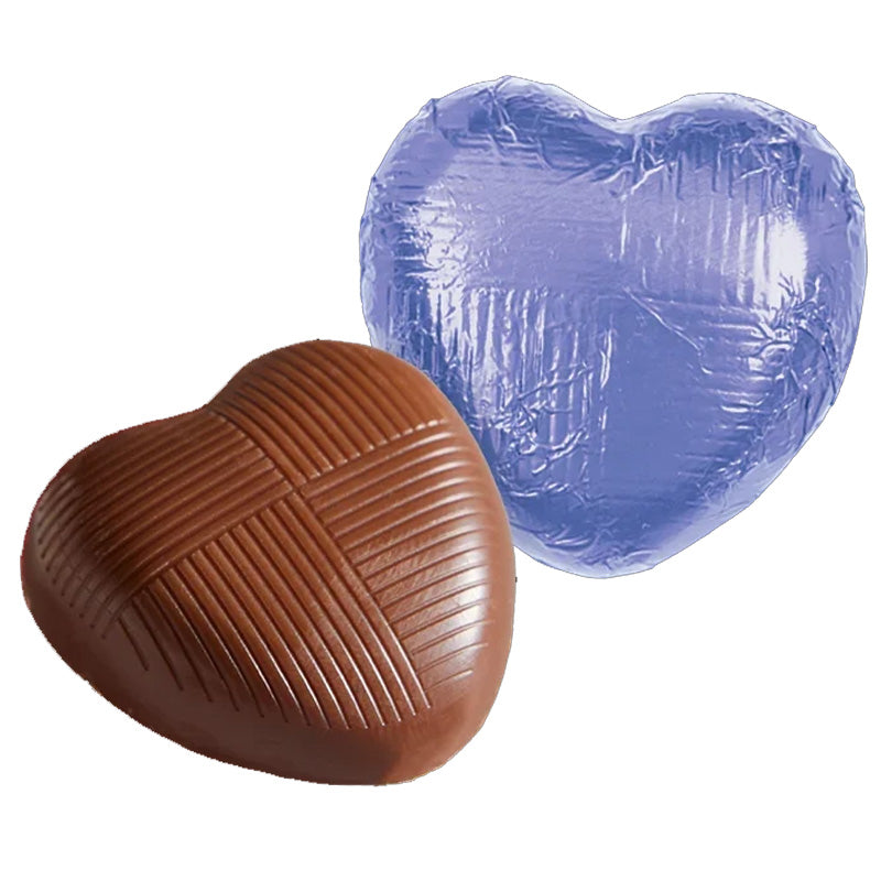 Whitakers Lilac Foiled Chocolate Hearts 1kg – Milk Chocolate Hearts with Gift Box