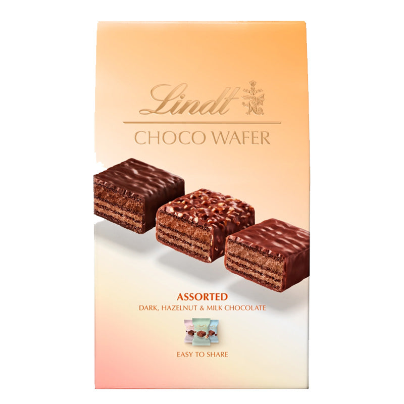 Lindt Choco Wafer Assorted Chocolate Sharing Box 138g Milk and Dark Chocolate Wafers