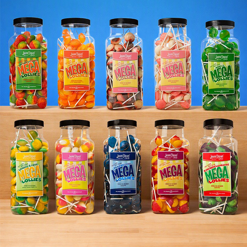 Dobsons Mega Lollies Jar 1.9kg Fruity Flavour Sweets Bulk Jar