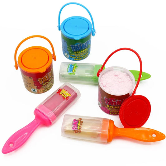 Crazy Candy Factory Paint Splash Lollipops 12 Count – Sherbet Dip & Paint Brush
