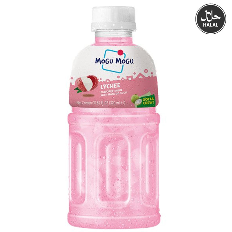 Mogu Mogu Lychee Flavoured Drink with Nata de Coco 320ml (12 & 24 Bottles)