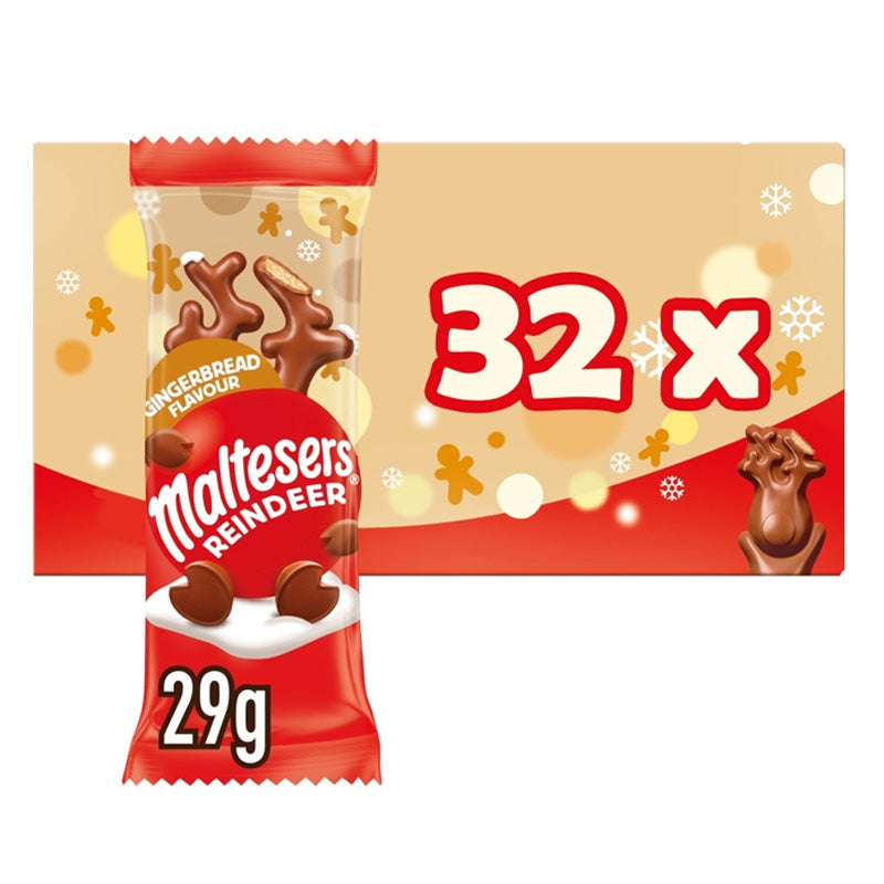 Maltesers Reindeer Gingerbread Flavour Milk Chocolate 29g (16 & 32 Packs)