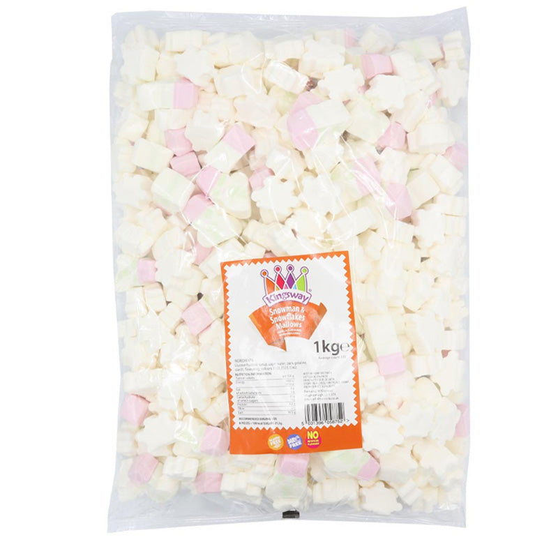 Kingsway Snowman & Snowflakes Christmas Vanilla Marshmallows (1kg - 3kg)