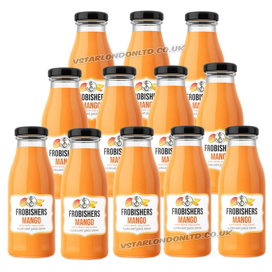 Frobishers Mango Juice Drink 250ml Glass Bottles Tropical Fruit Beverage (Box of 12 Bottles)