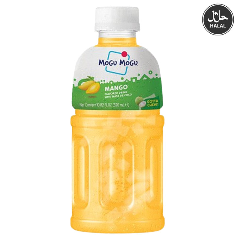 Mogu Mogu Mango Flavoured Drink with Nata de Coco 320ml (12 & 24 Bottles)