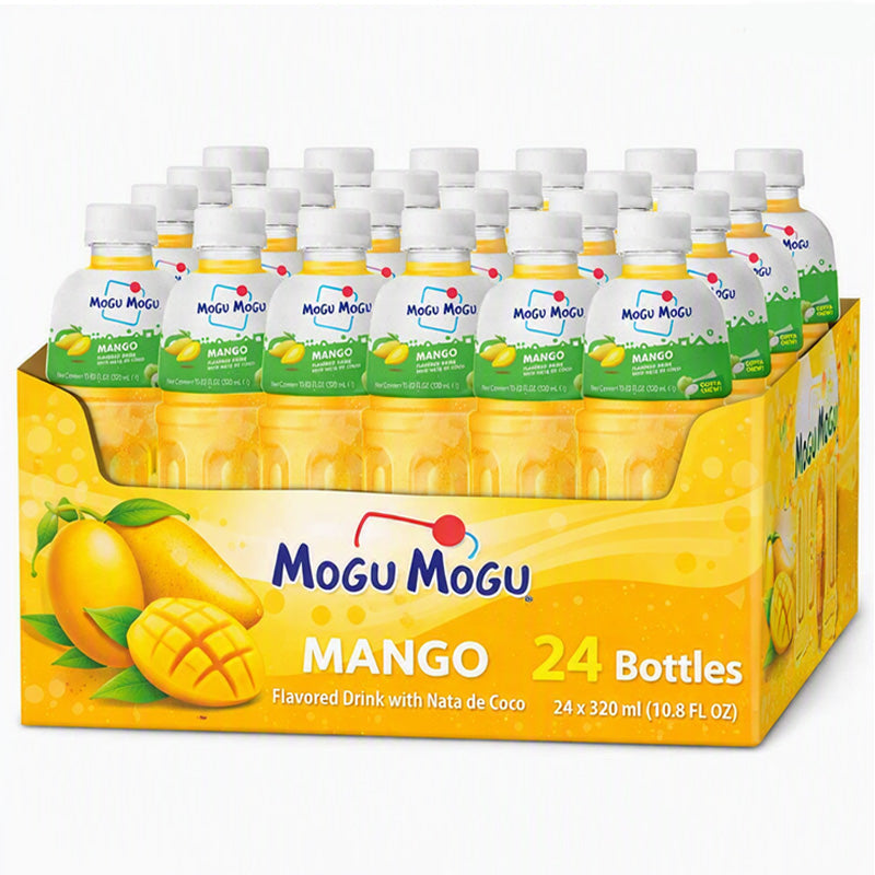 Mogu Mogu Mango Flavoured Drink with Nata de Coco 320ml (12 & 24 Bottles)