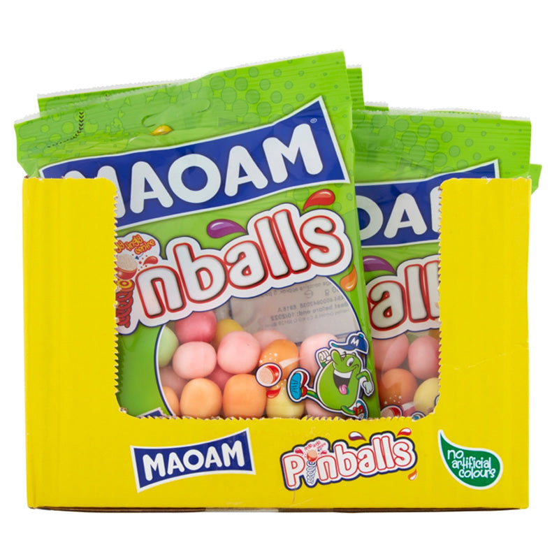 MAOAM Pinballs Fruit & Cola Flavour Chewy Sweets 140g x 14 Packs