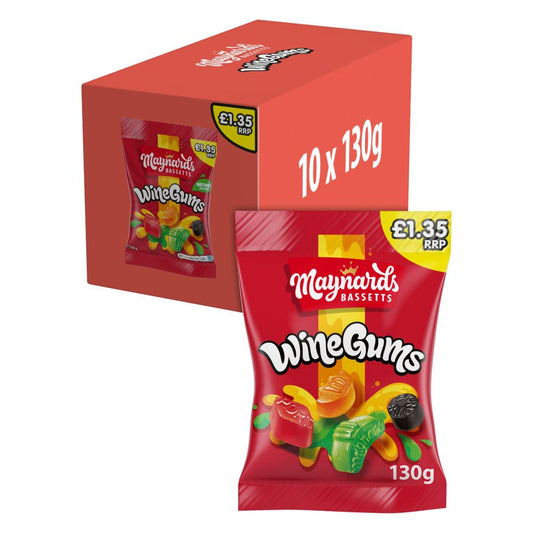 Maynards Bassetts Wine Gums Sweets Bag 130g PMP