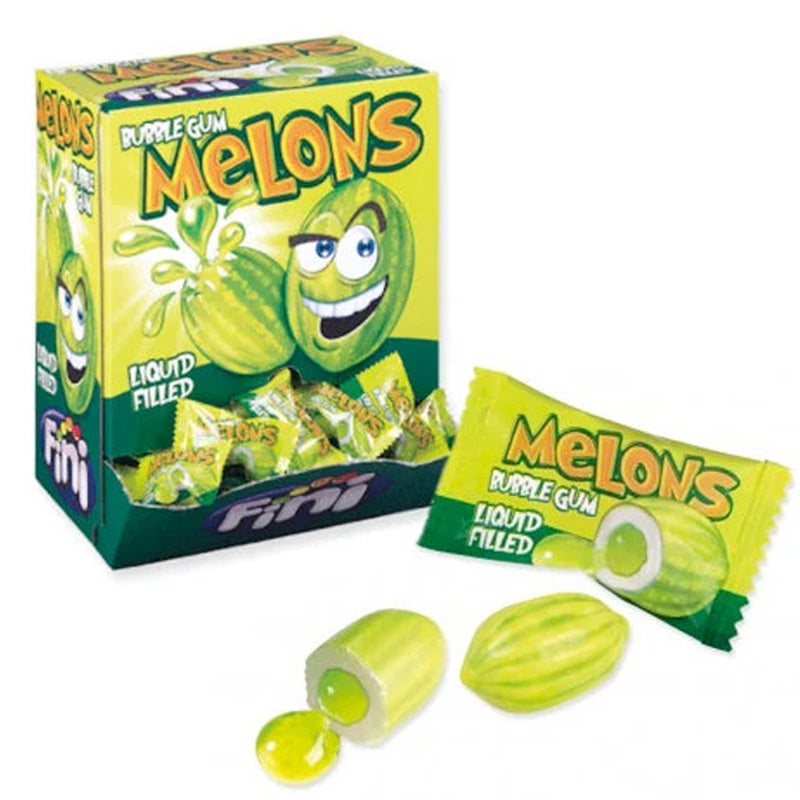 Fini Bubblegum Melons 200 Count – Wrapped Melon Flavour Novelty Bubblegum Sweets