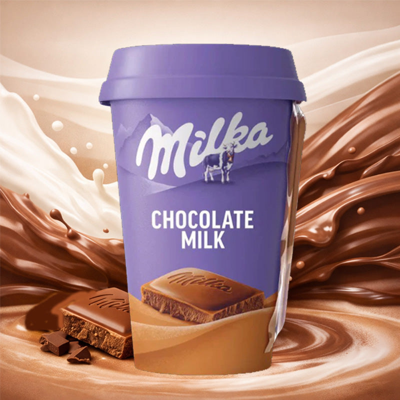 Milka Chocolate Milk Drink 220ml Cups Smooth Chocolate Flavour (Box of 10 Cups)