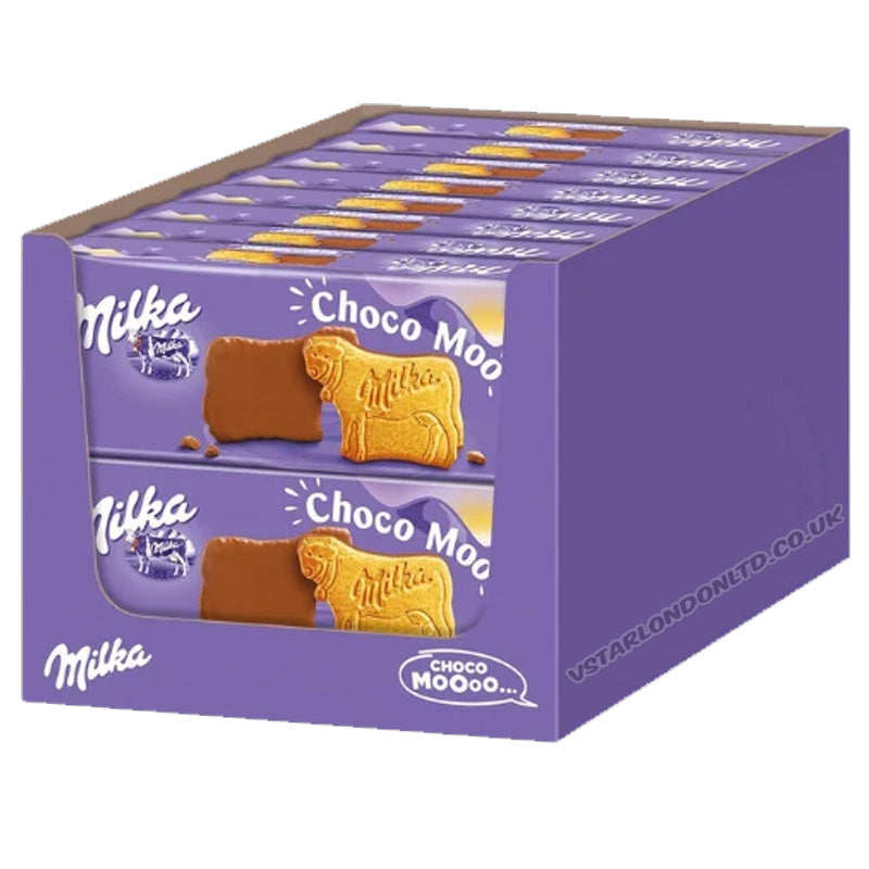Milka Choco Cow Milk Chocolate Cookies 120g Creamy Alpine Chocolate Bars (Box of 20 packs)