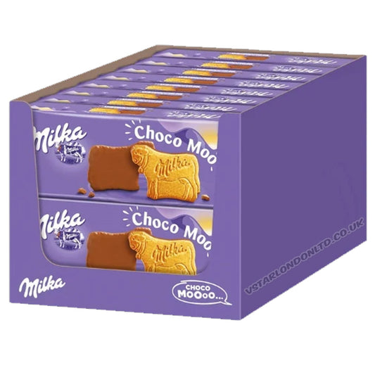 Milka Choco Cow Milk Chocolate Cookies 120g Creamy Alpine Chocolate Bars (Box of 20 packs)