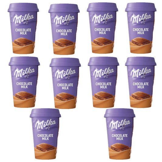 Milka Chocolate Milk Drink 220ml Cups Smooth Chocolate Flavour (Box of 10 Cups)
