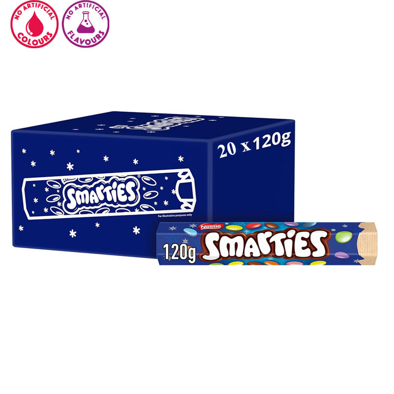 Smarties Milk Chocolate Giant Tube 120g x 20 Tubes Colourfull Sugar Shell Sweets