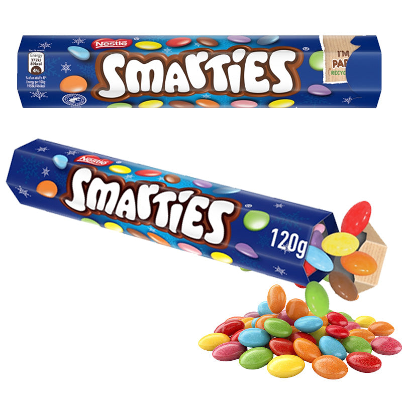 Smarties Milk Chocolate Giant Tube 120g x 20 Tubes Colourfull Sugar Shell Sweets