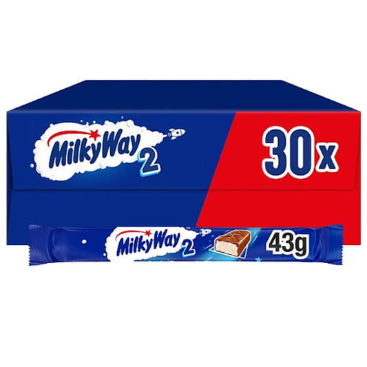 Milky Way Nougat & Milk Chocolate Snack Bar 43g (Box of 30 Bars)