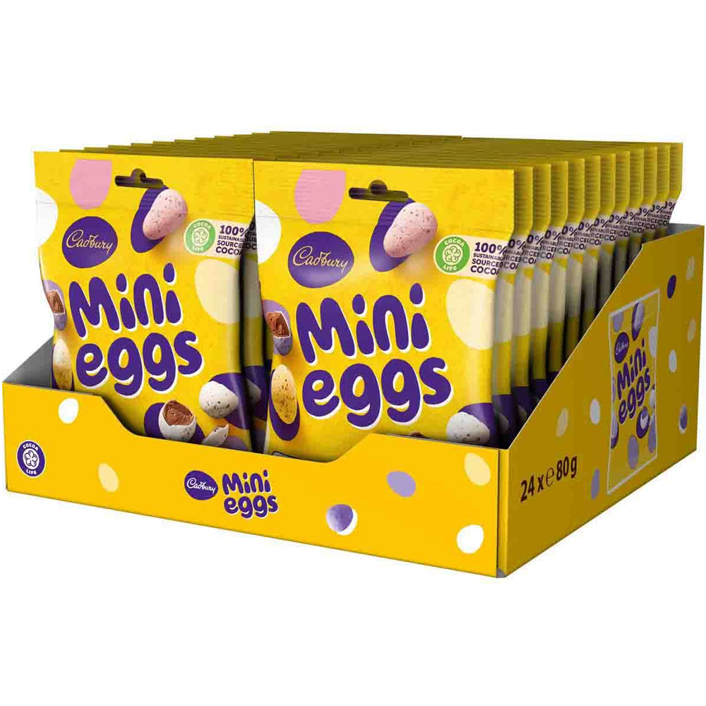 Cadbury Mini Eggs Chocolate Bag 80g (Box of 24) | Easter 2025 Favorites