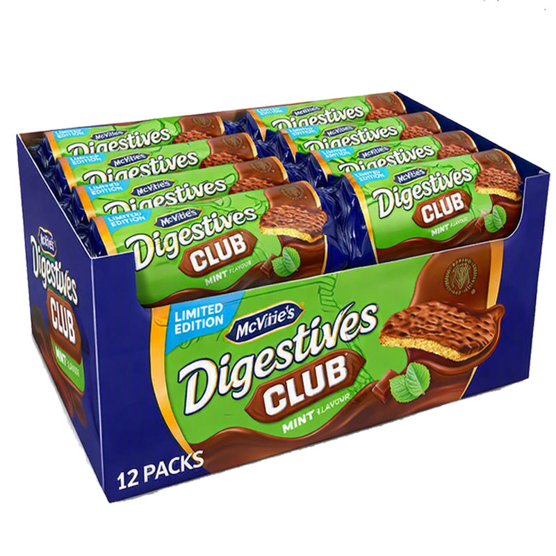 McVitie's Club Mint Chocolate Digestive Biscuits 266g x 12 Packs