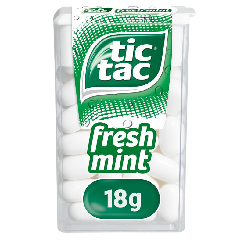 Tic Tac Fresh Mint Sweets 18g x 24 Packs – 37 Mints Per Pack