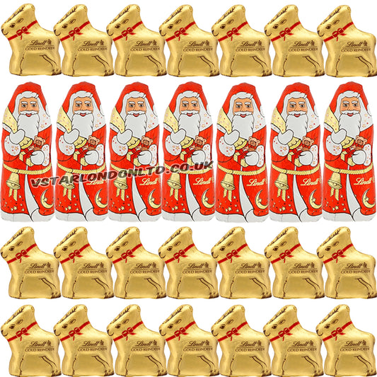Lindt Santa & Reindeer Mixed Mini Milk Chocolate 10g (30 & 67 Pieces)