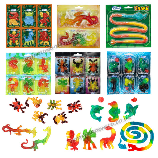Vidal Jelly Sweets Ocean Creepy Dino Snake Dragon Jungle Jelly 11g 66g Fun Gummy Candy