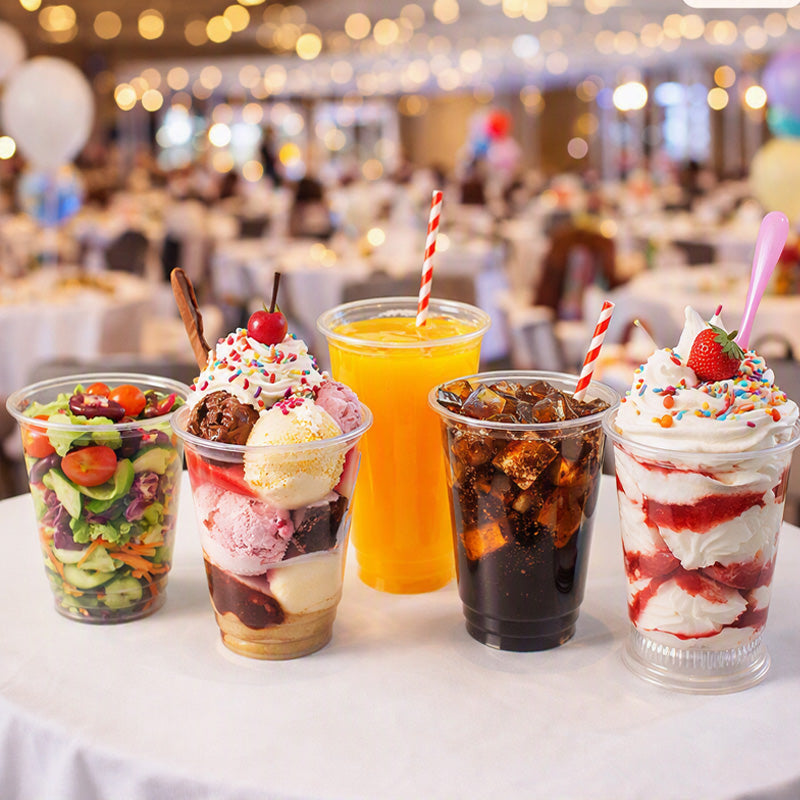 Disposable Cups Clear Sundae Dessert Cups Tas-Ty Knickerbocker Glory (200ml - 355ml)