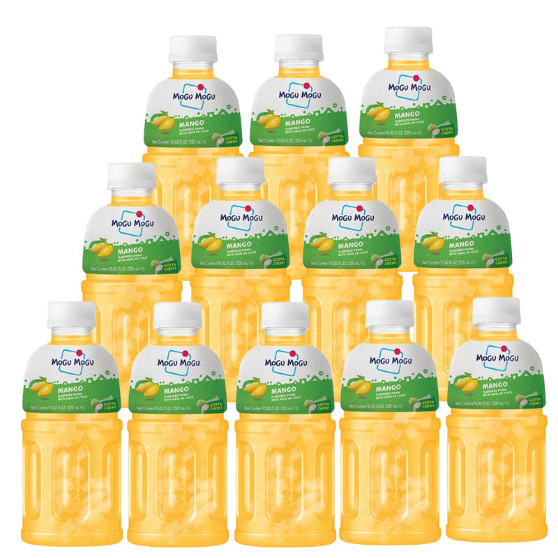 Mogu Mogu Mango Flavoured Drink with Nata de Coco 320ml (12 & 24 Bottles)
