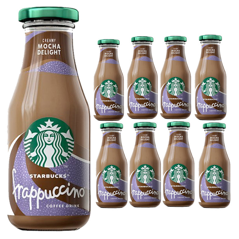 Starbucks Frappuccino Mocha Chocolate Flavoured Iced Coffee 250ml x 8 Glass bottles