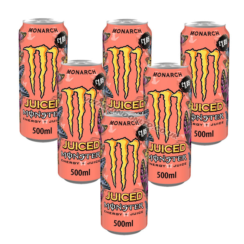 Monster Energy Drink Monarch Peach & Nectarine Flavour 500ml PMP Can – (6 & 12 Cans)