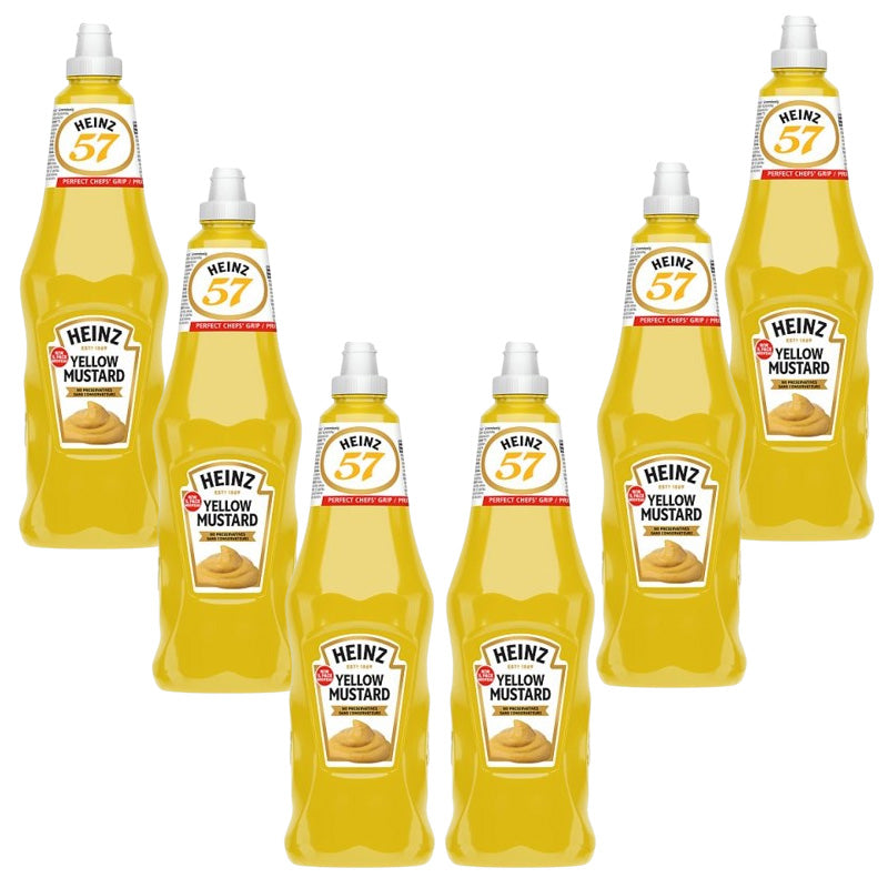 Heinz Yellow Mustard Mild 6 x 1L Bottles | Smooth Classic Mustard Sauce